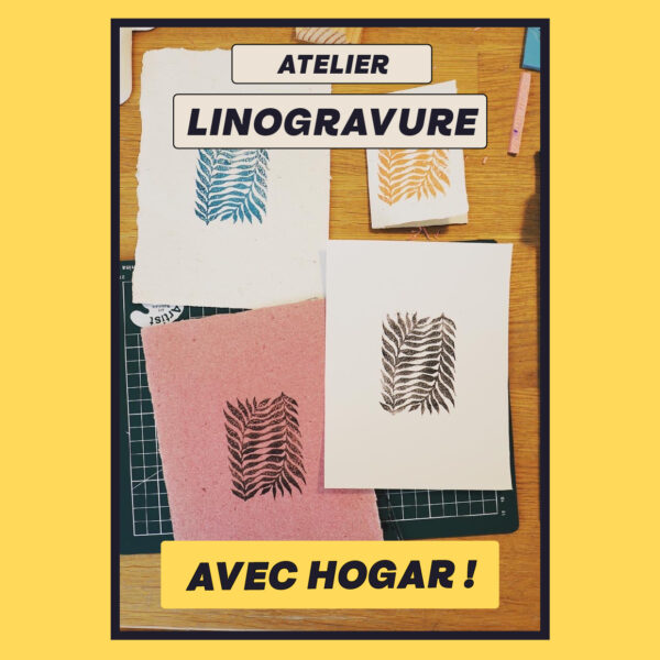 Linogravure : cartes postales Art Déco avec Hogar